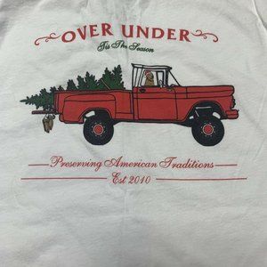 Over Under Boys Long Sleeve T-shirt Size White Truck Dog Christmas Tree